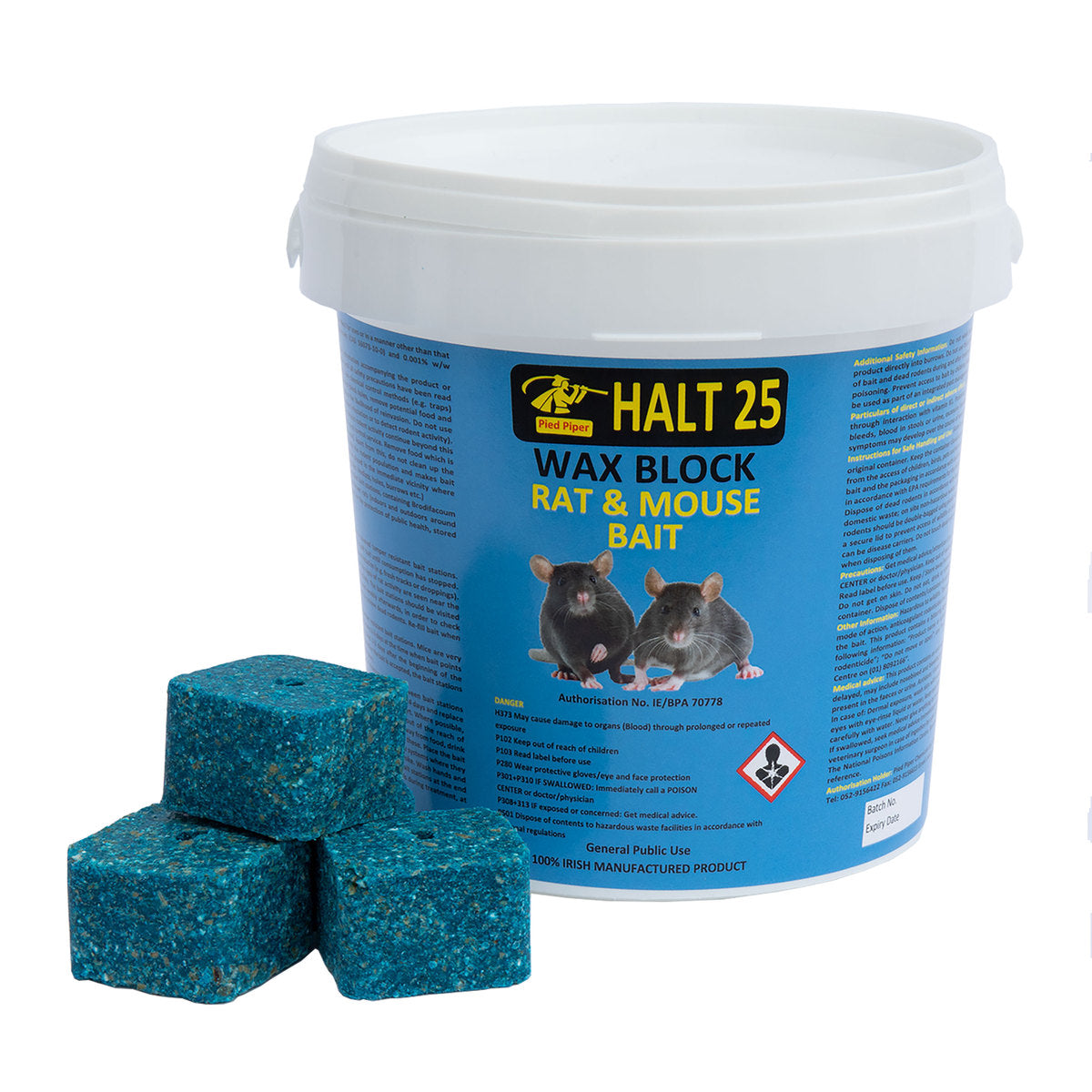 Halt 25 Wax Block Rat & Mouse Bait